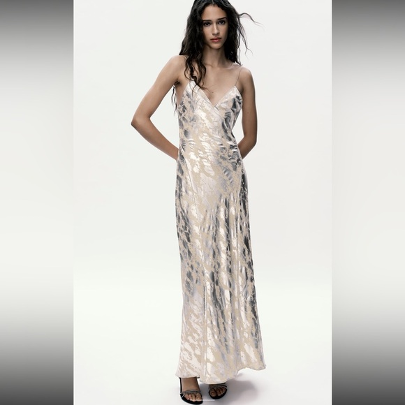 Zara - Rare Metallic Slip Dress - Picture 4 of 6